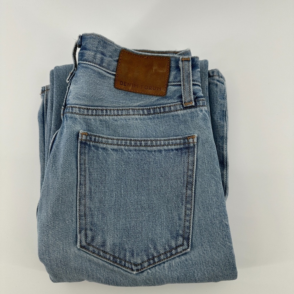 Denim Forum Jeans Womens 23/32L Blue The Marianne Mid Rise Loose Flare Whisker